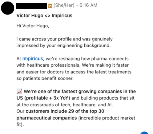 LinkedIn recruiter message 11