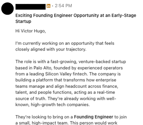 LinkedIn recruiter message 7