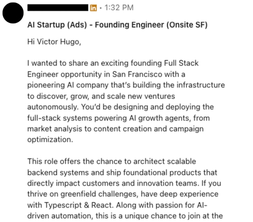 LinkedIn recruiter message 8